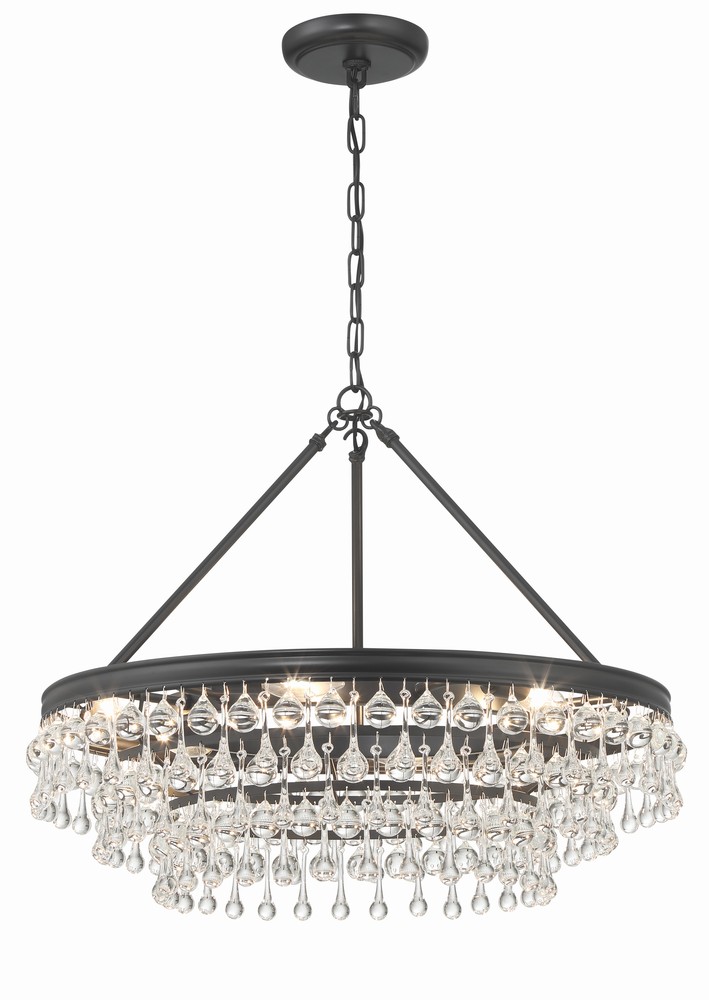 Calypso 6 Light Matte Black Chandelier