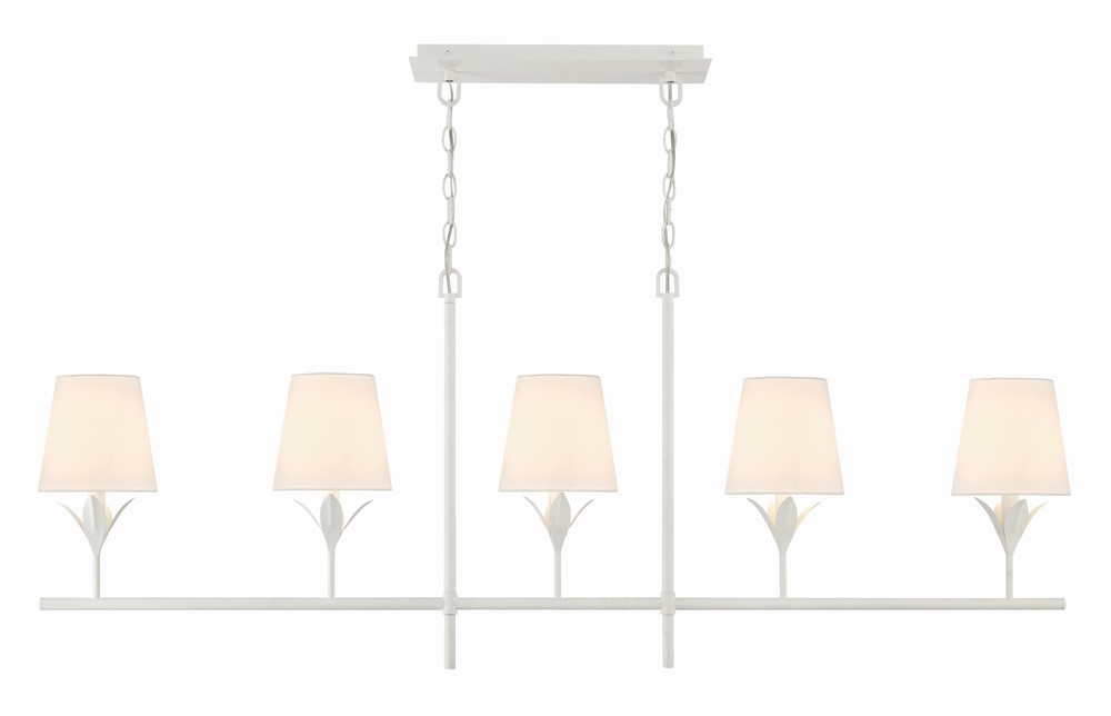 Broche 5 Light Matte White Chandelier