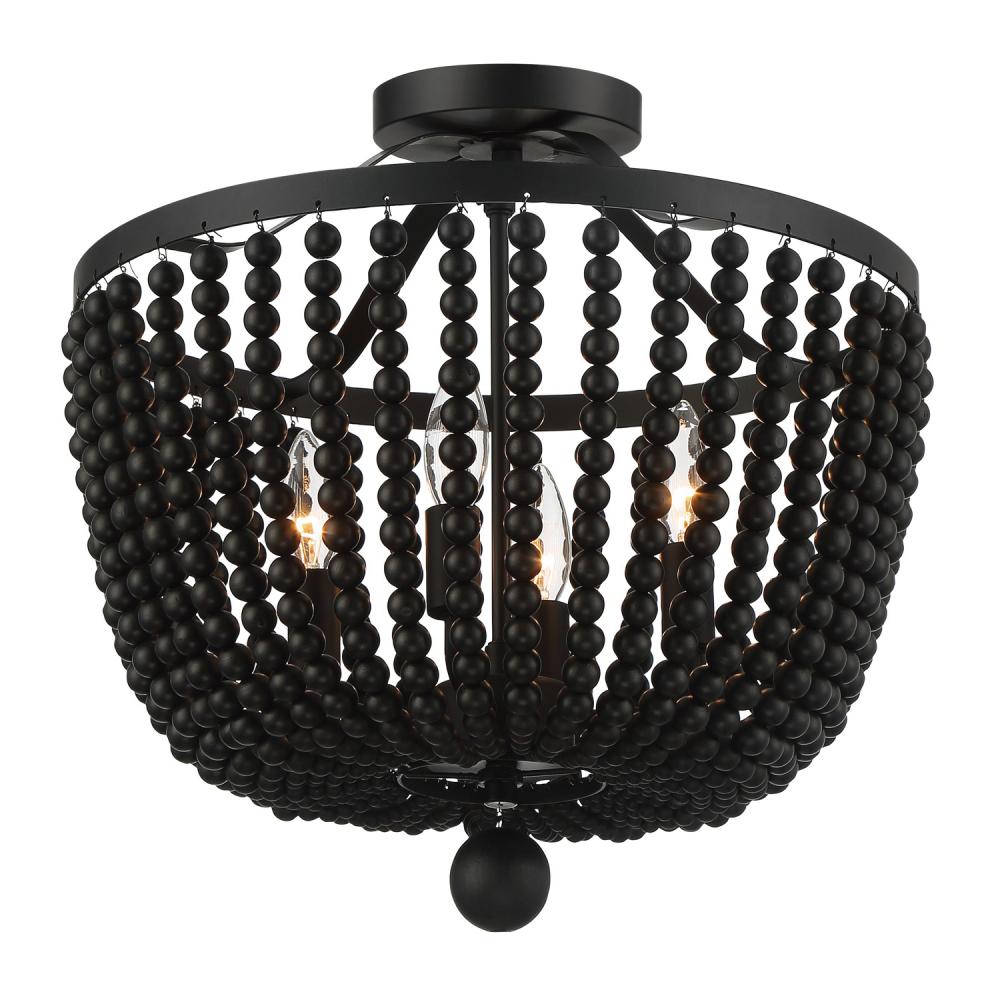 Rylee 16.5'' Matte Black Semi Flush Mount