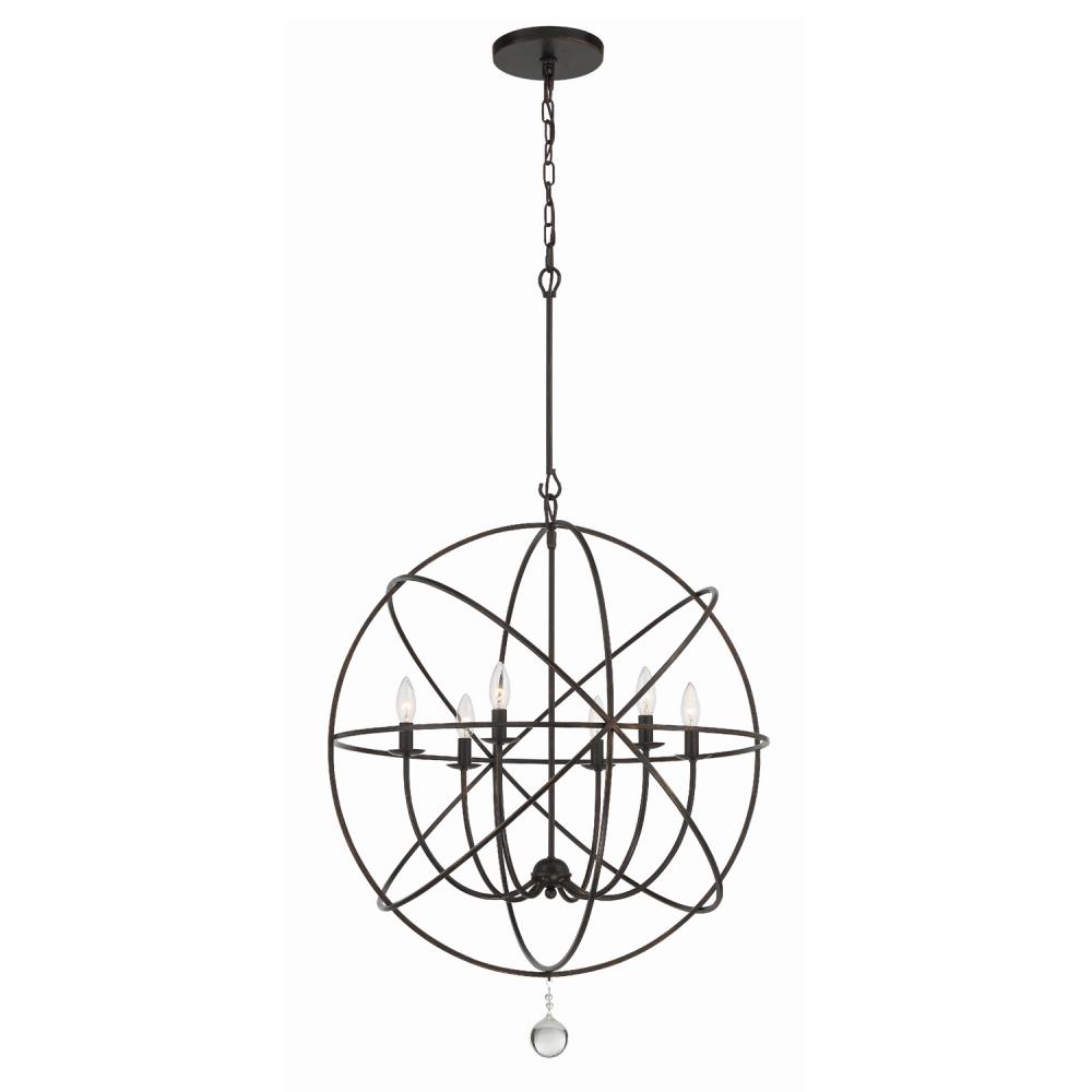 Solaris 6 Light English Bronze Sphere Chandelier