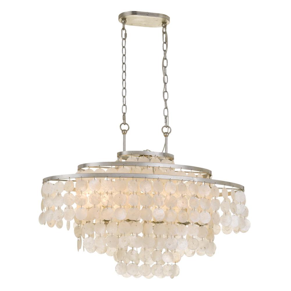 Brielle 6 Light Antique Silver Linear Chandelier