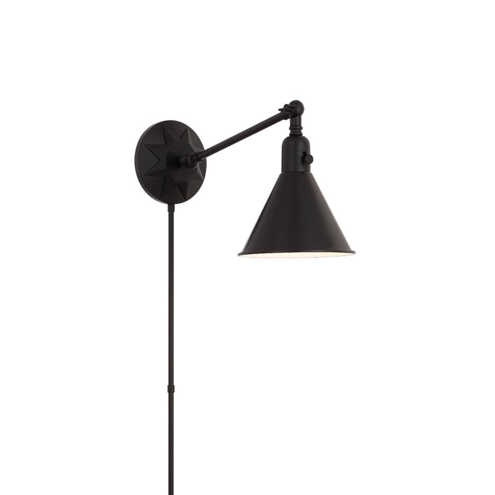 Morgan 1 Light Matte Black Task Sconce