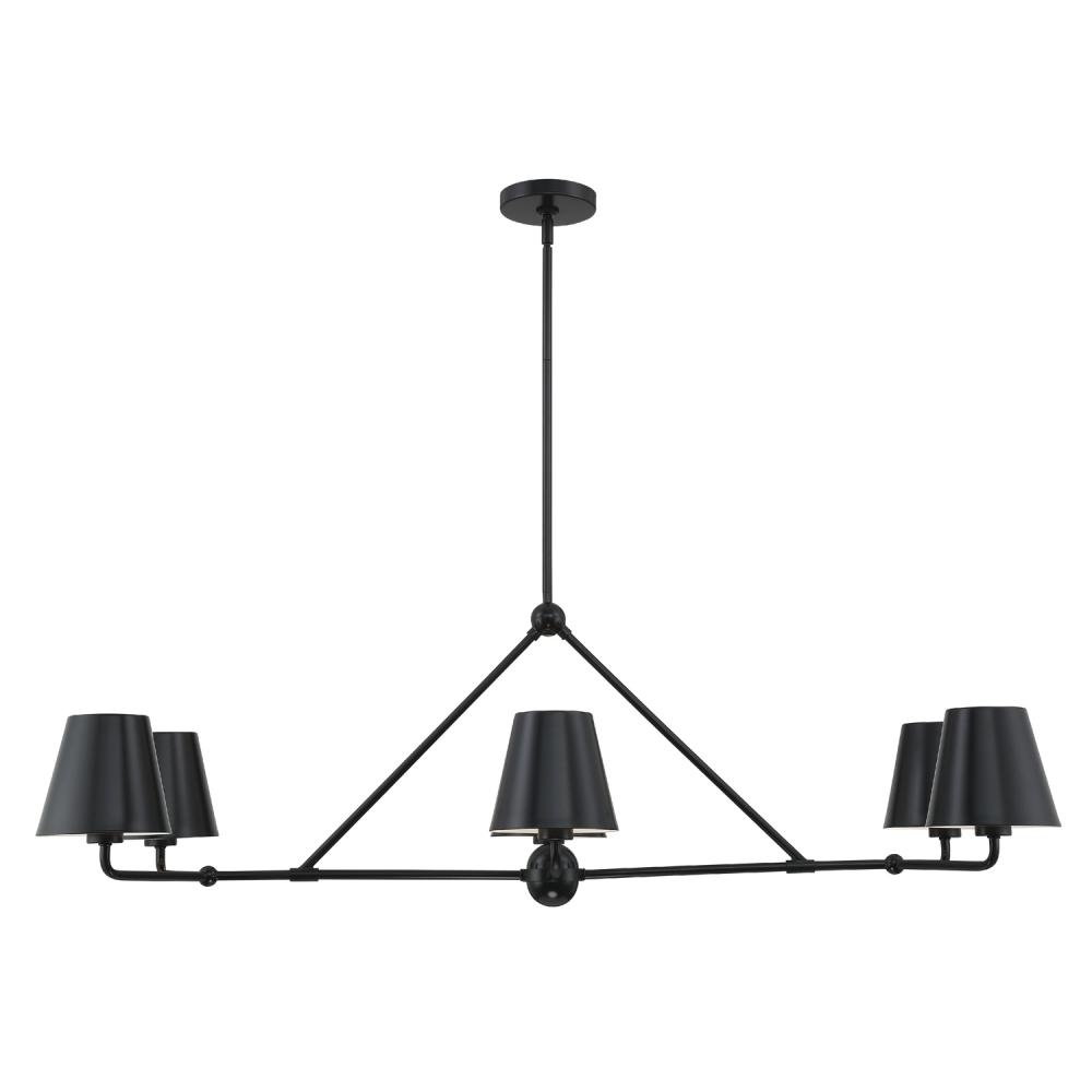 Xavier 6 Light Matte Black Chandelier