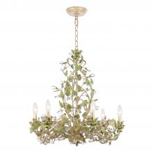 Crystorama 4846-CT - Josie 6 Light Champagne Green Tea Chandelier