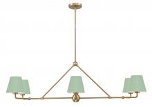 Crystorama XAV-B9306-VG-GR - Xavier 6 Light Vibrant Gold + Green Chandelier