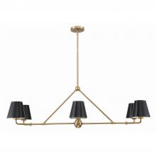 Crystorama XAV-B9306-VG - Xavier 6 Light Vibrant Gold Linear Chandelier