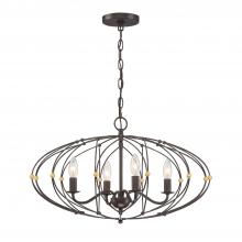 Crystorama ZUC-A9034-EB-GA - Zucca 4 Light English Bronze + Antique Gold Chandelier