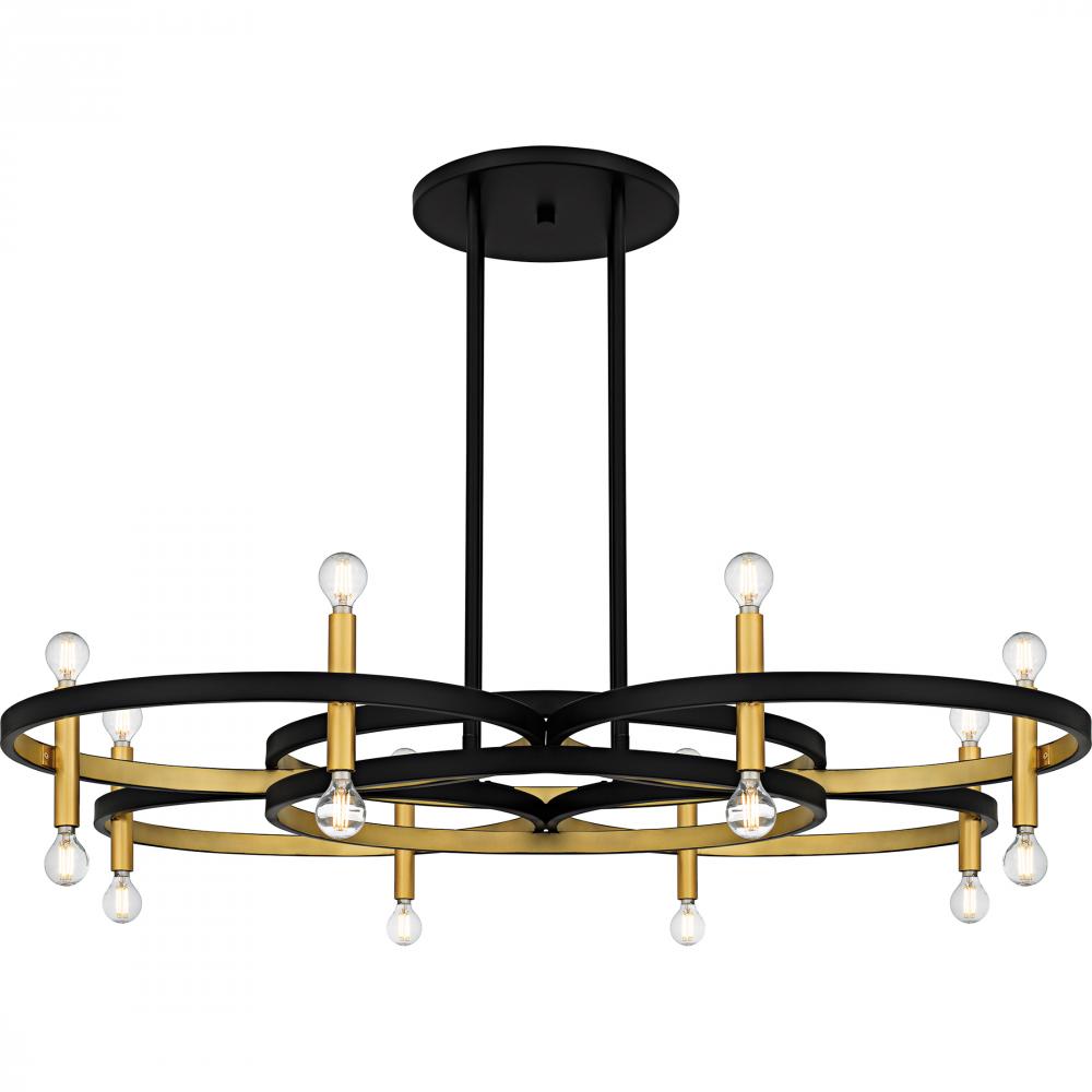 Winsland 8-Light Matte Black Chandelier