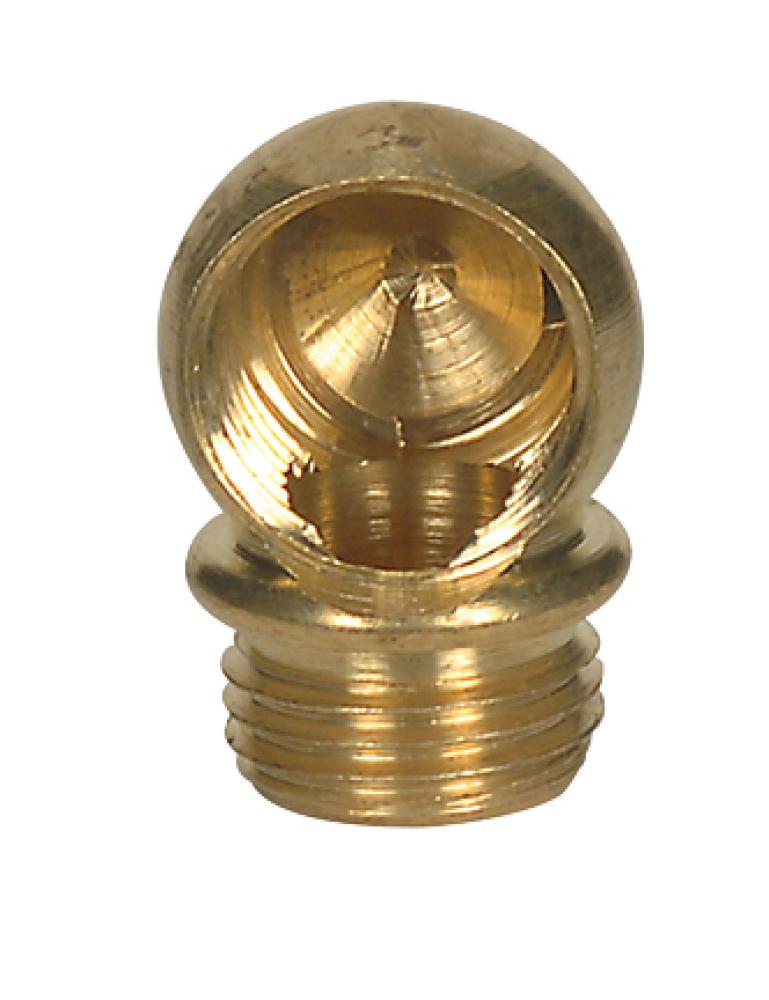 Brass Ball; 90 Degree Small Angle Nozzle; Unfinished; 1/8 IP F x 1/8 IP M