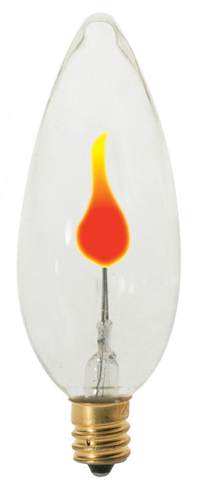 3 Watt BA9 1/2 Incandescent; Clear; 1000 Average rated hours; Candelabra base; 120 Volt