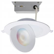 Satco Products Inc. S11295R1 - Starfish; 15 Watt LED Gimbal Downlight; 6 Inch; 2700K-5000K RGB Tunable White; Remote Driver; White