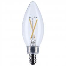 Satco Products Inc. S12490 - 3 Watt B11 LED; Candelabra Base; Clear; 3000K CCT; 120 Volt