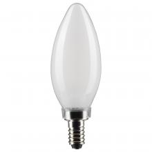 Satco Products Inc. S21823 - 4 Watt B11 LED Filament; Frosted; Candelabra Base; 2700K; 350 Lumens; 120 Volt; 2-Pack