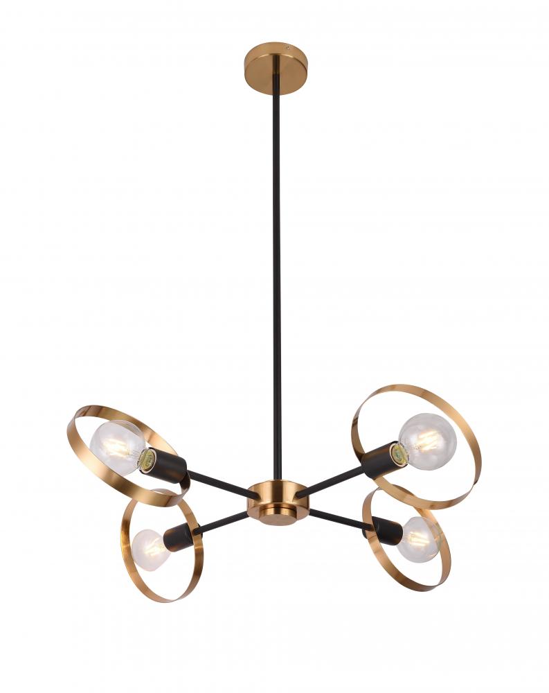 Chandelier Black & Brushed Brass