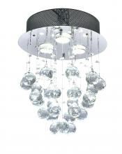 Bethel International LX03SH - 3-Light Chrome Flush Mount With Clear Crystals
