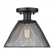 Golden 0304-SF BLK - Carver BLK Semi-Flush in Matte Black