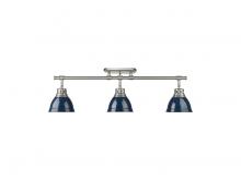 Golden 3602-3SF PW-NVY - Duncan 3-Light Semi-Flush - Track Light in Pewter with Matte Navy