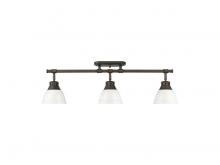 Golden 3602-3SF RBZ-WH - Duncan 3-Light Semi-Flush - Track Light in Rubbed Bronze with White