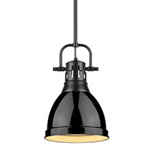 Golden 3604-S BLK-BK - Duncan Small Pendant with Rod