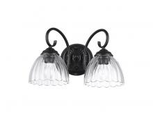 Golden 6952-BA2 BLK-CLR - Audra 2-Light Vanity Light in Matte Black with Clear Glass