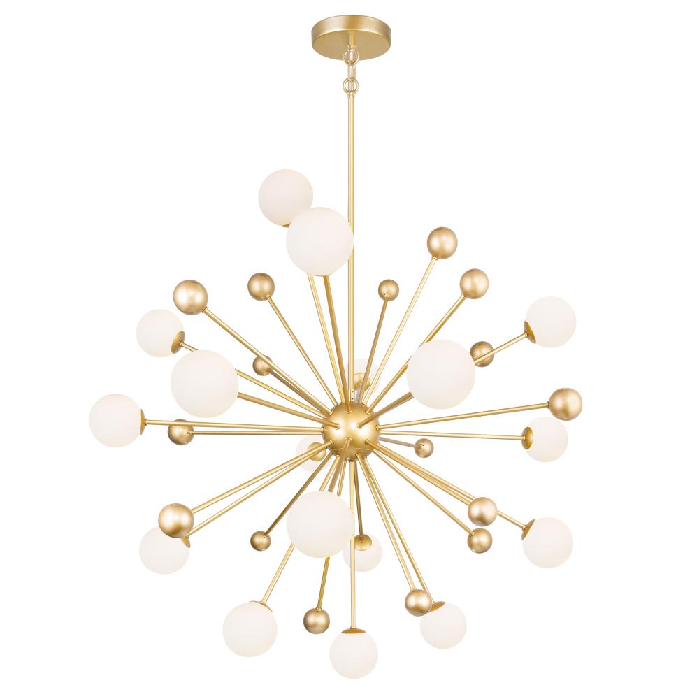 Element 17 Light Chandelier With Sun Gold Finish