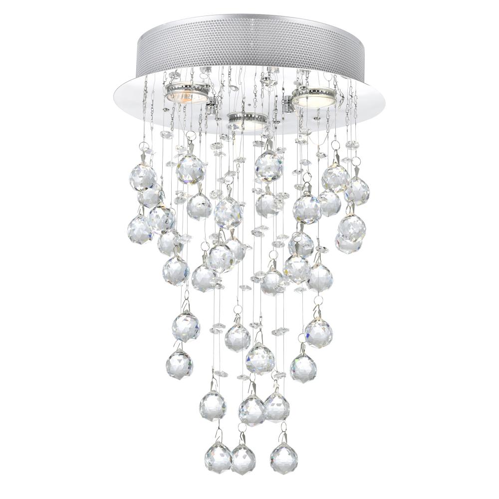 Rain Drop 3 Light 12in Chrome Chandelier