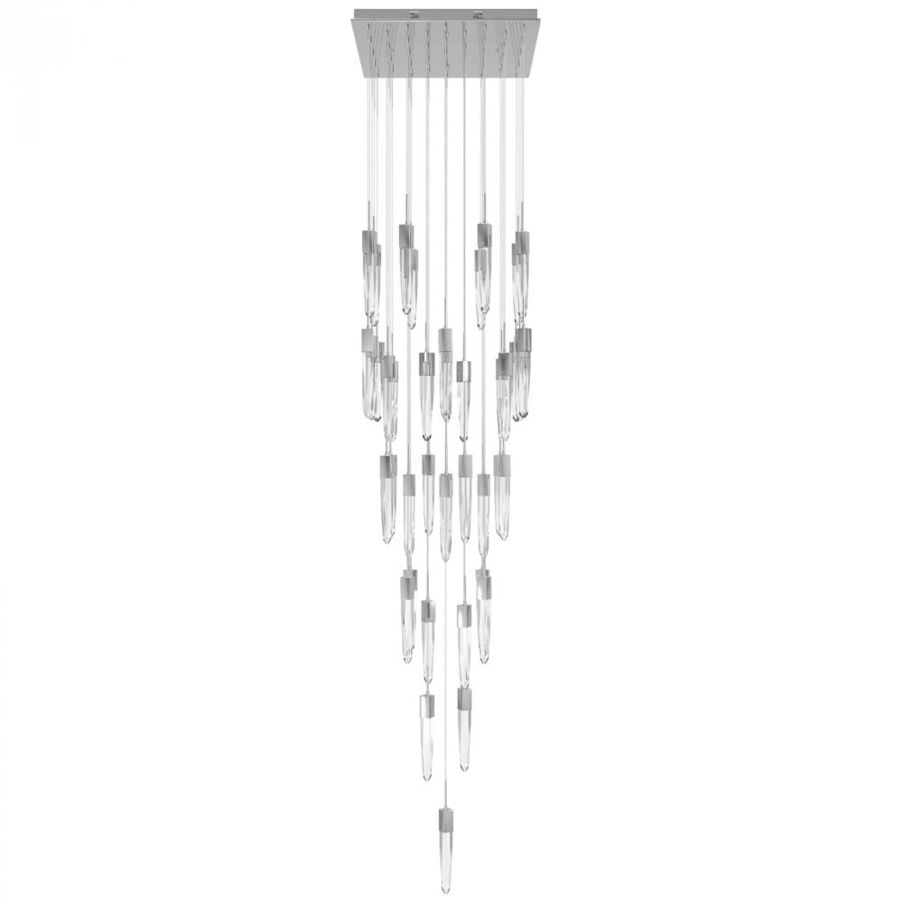 The Original Aspen Collection Chrome 41 Light Pendant Fixture with Clear Crystal