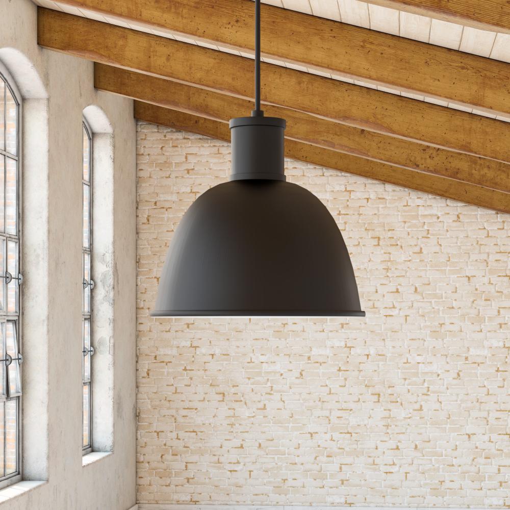 Irving 22-in Black 1 Light Pendant