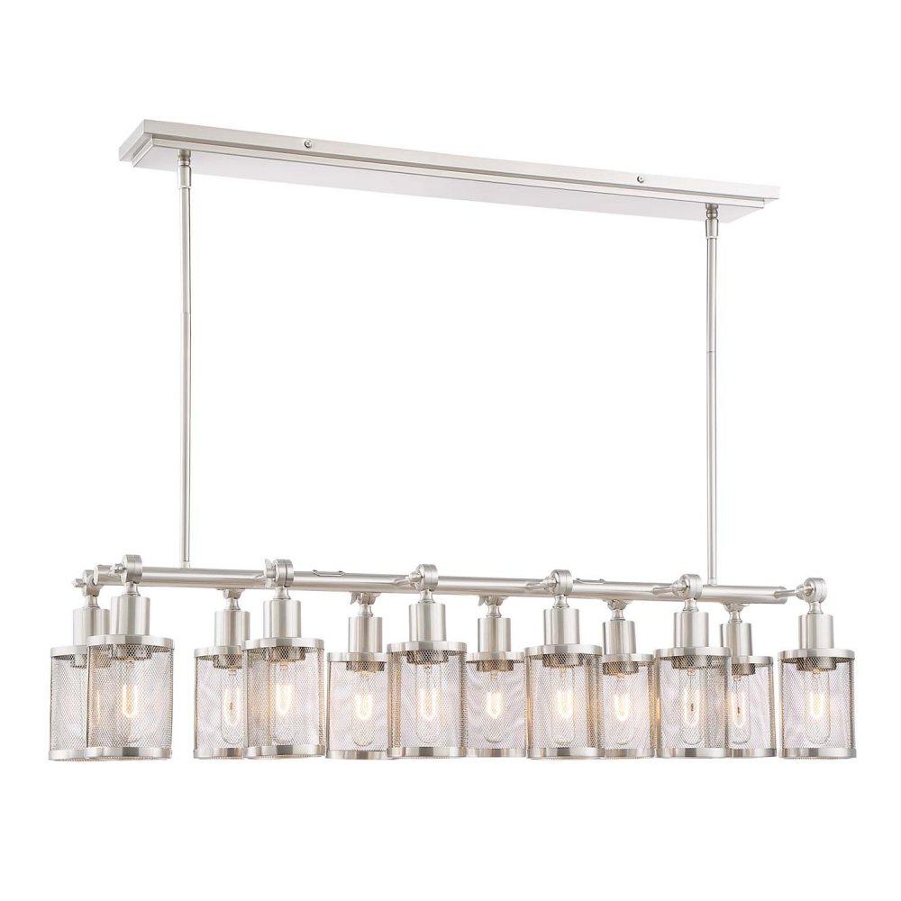 12 Down Light Geometric Styled 40" Linear Dining Chandelier