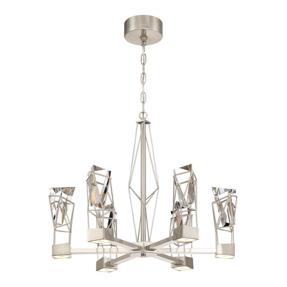 Duo 6-Light LED 24" Geometric Armed Chandelier