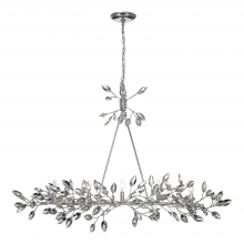 ZEEV Lighting CD10102-5-SL-CL - 5-Light 49" Organic Silver Leaf Linear Chandelier