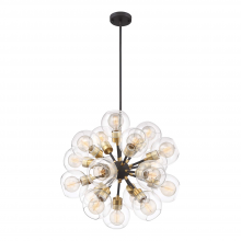 ZEEV Lighting CD10198-18-PB+MBK - 18-Light 24" Globe Sputnik Chandelier