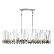 ZEEV Lighting CD10356-12-PN - 12-Light 40" Oval  Polished Nickel Linear Glass Chandelier