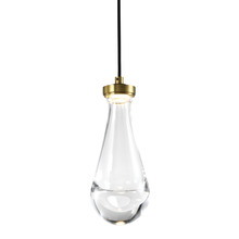 ZEEV Lighting MP10901-LED-AGB - LED 3CCT 1-Light Heavy Clear Rain Drop Glass Aged Brass Mini-Pendant Light