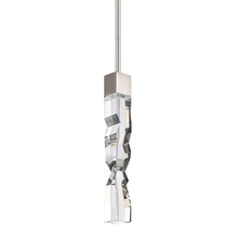 ZEEV Lighting MP11303-LED-2x2-PN - LED 3CCT 1-Light 2"x2" Carved Crystal Polished Nickel Mini-Pendant