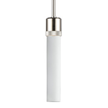 ZEEV Lighting P11707-E26-PN-G7 - 3" E26 Cylindrical Pendant Light, 12" Frosted Glass and Polished Nickel Finish