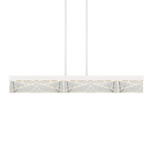 ZEEV Lighting PL11502-LED-43-MW - LED 3CCT 43" Thick Engraved Crystals Matte White Linear Pendant