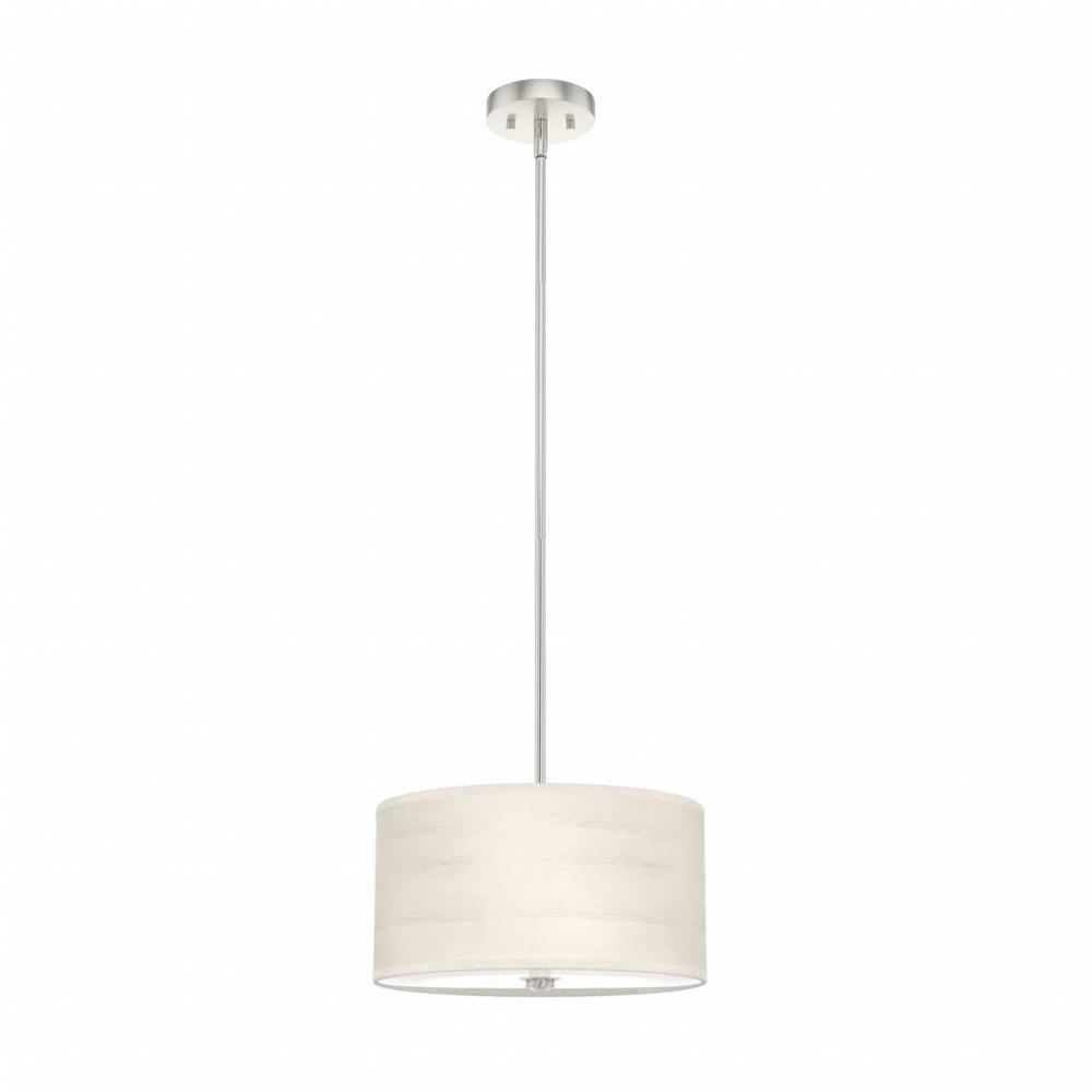 Hunter Solhaven Bleached Alder & Brushed Nickel with Painted Cased White Glass 3 LT Pendant