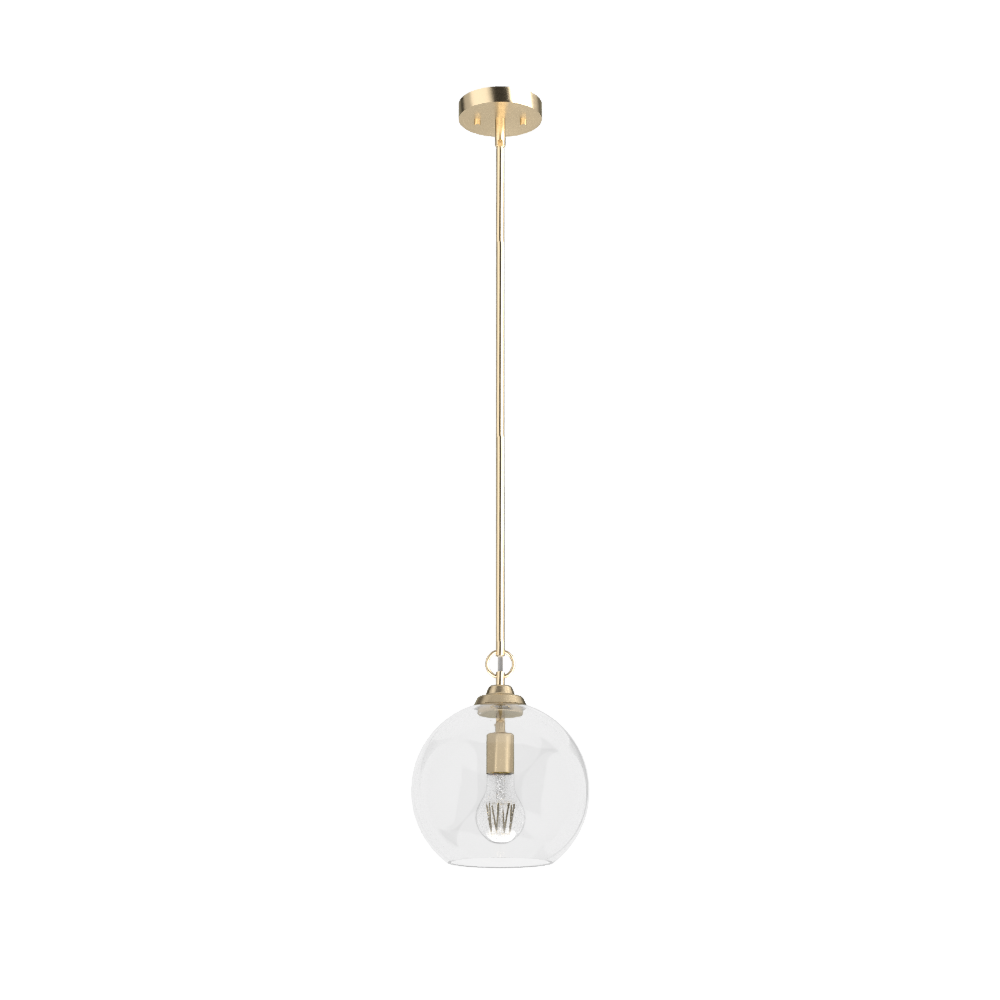 Hunter High Oaks Alturas Gold with Seeded Glass 1 Light Pendant Ceiling Light Fixture