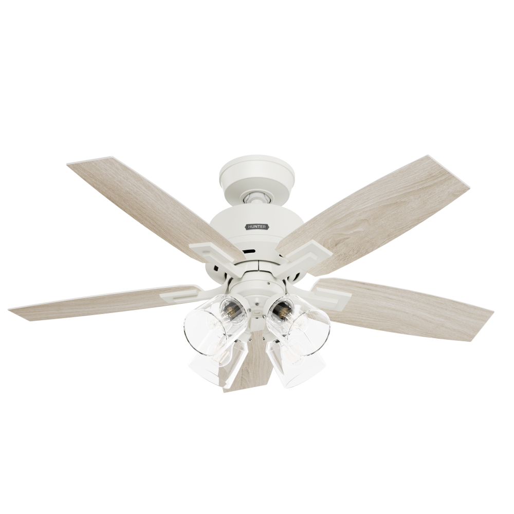 Hunter 44 inch Gatlinburg HunterExpress Matte White Ceiling Fan with LED Light Kit