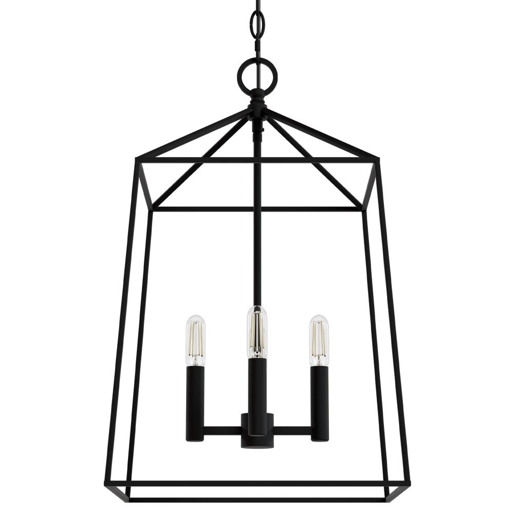 Hunter Fair Oaks Matte Black 4 Light Pendant Ceiling Light Fixture