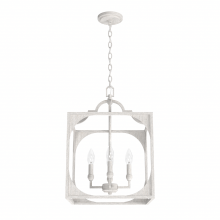 Hunter 19286 - Hunter Highland Hill Distressed White 4 Light Pendant Ceiling Light Fixture