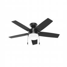 Hunter 52486 - Hunter 44 inch Anisten Matte Black Ceiling Fan with LED Light Kit and Pull Chain