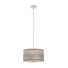 Hunter 19242 - Hunter Solhaven LT Grey Oak & Brushed Nickel with Painted Cased White Glass 2 LT Pendant Ceiling LT