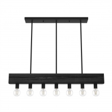 Hunter 19057 - Hunter Donelson Natural Black Iron and Dark Ash 7 Light Large Chandelier Ceiling Light Fixture