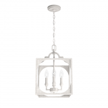 Hunter 19284 - Hunter Highland Hill Distressed White 4 Light Pendant Ceiling Light Fixture