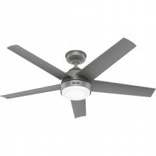 Hunter 52612 - Hunter 52 inch Skyflow Matte Silver WeatherMax Indoor / Outdoor Ceiling Fan with LED Light Kit