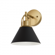 Hunter 13166 - Hunter Carrington Isle Matte Black and Luxe Gold 1 Light Medium Sconce Wall Light Fixture