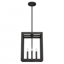 Hunter 19084 - Hunter Squire Manor Matte Black and Dark Ash 4 Light Pendant Ceiling Light Fixture