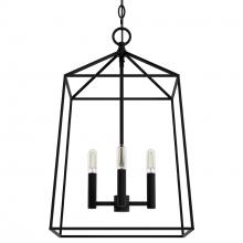 Hunter 13095 - Hunter Fair Oaks Matte Black 4 Light Pendant Ceiling Light Fixture